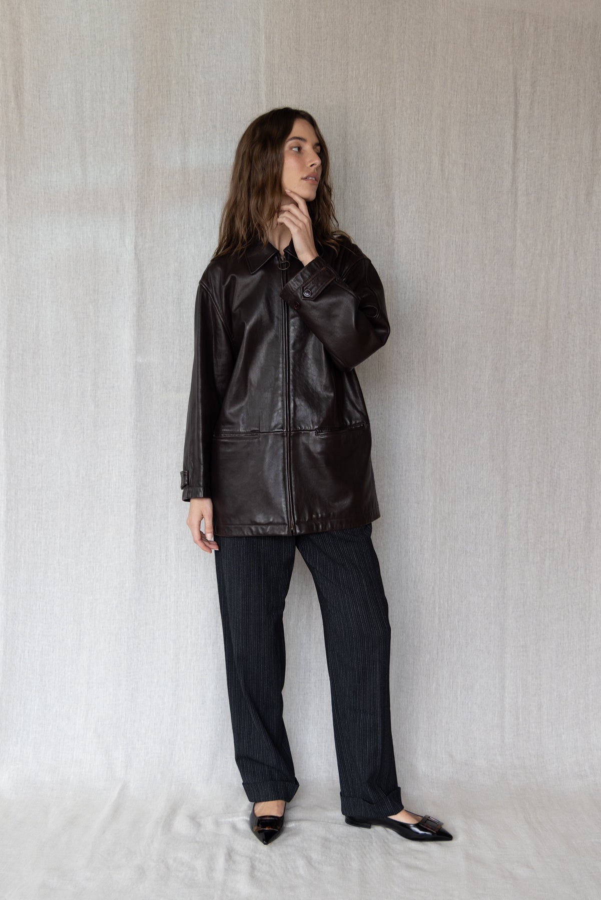 Vintage DKNY Chocolate Leather Jacket