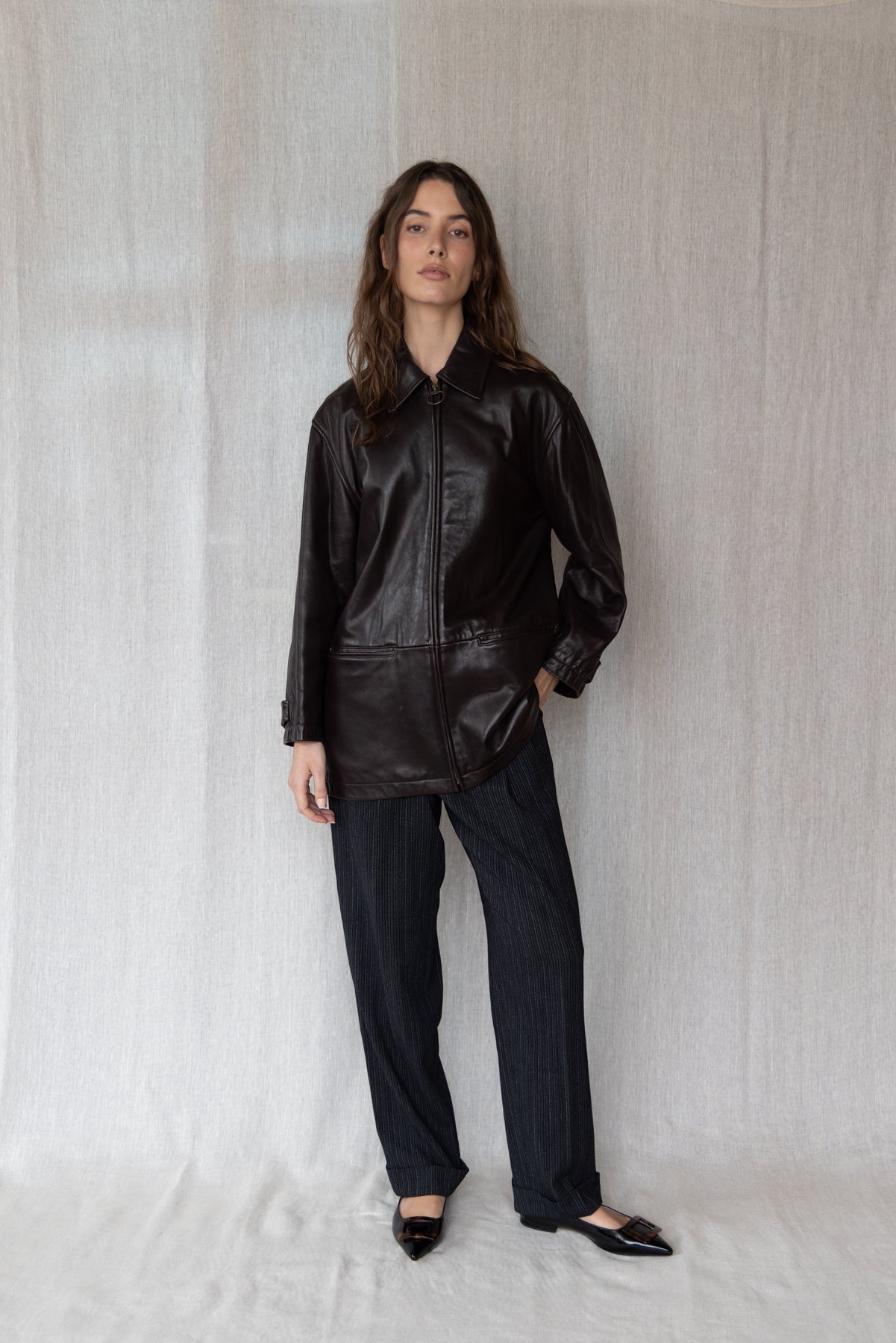 Vintage DKNY Chocolate Leather Jacket
