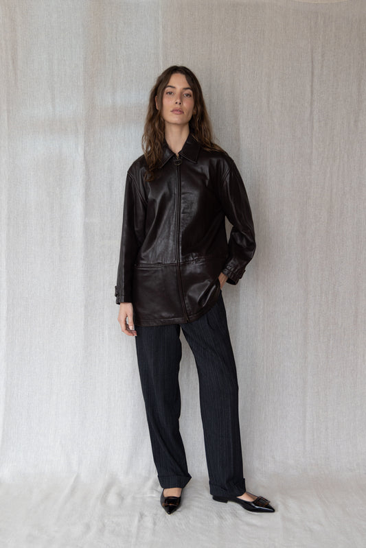 Vintage DKNY Chocolate Leather Jacket