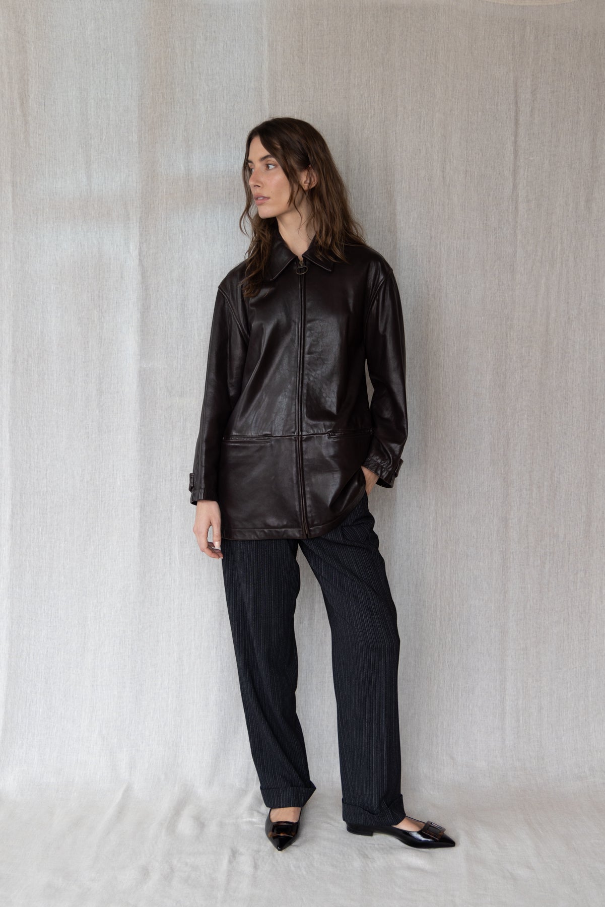 Vintage DKNY Chocolate Leather Jacket