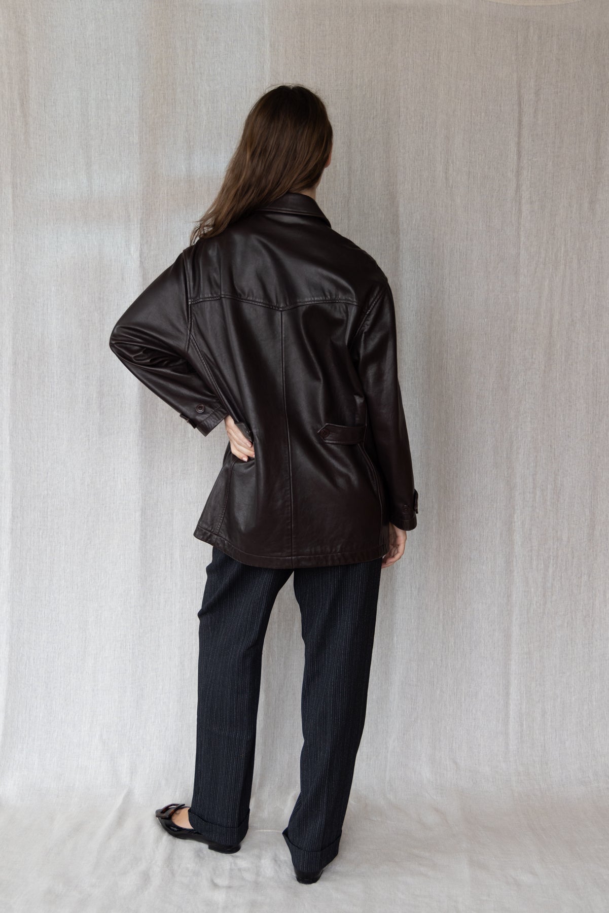 Vintage DKNY Chocolate Leather Jacket